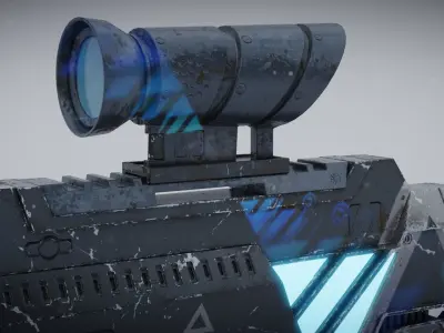 Sci-fi Rifle Low-poly 3D model get