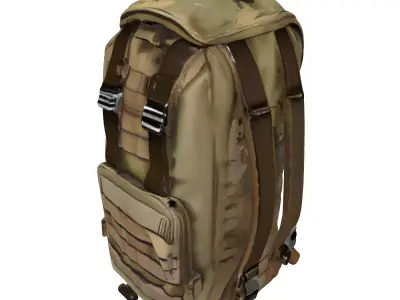 Military Camo Tactical Backpack Rucksack Low-poly 3D model
