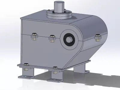 Industrial Gearbox Reduction Gearbox  3D CAD Model 3D model