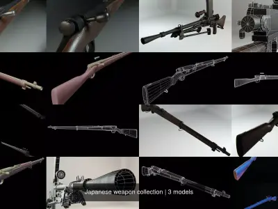 Japanese weapon collection 3D Model Pack