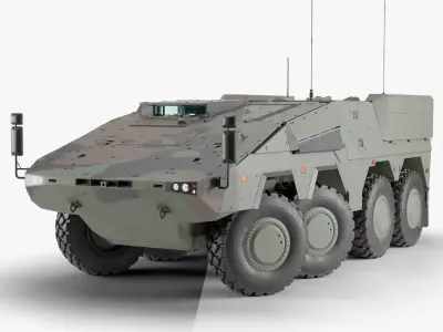 Boxer GTK A2 APC Green and Camo Military vehicle 3D model