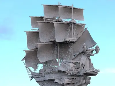 Manowar Fantasy Ship 3D model