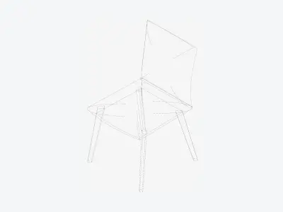 Furniture - Chair - Contemporary - Wooden - Feet Low-poly 3D model