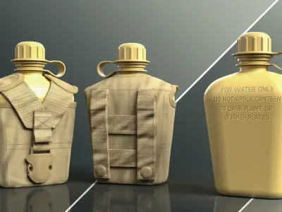 Military-Tactical Portable Bottle Pouch Free 3D model