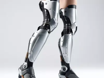 Cybernetic Leg with Hydraulics 3D model