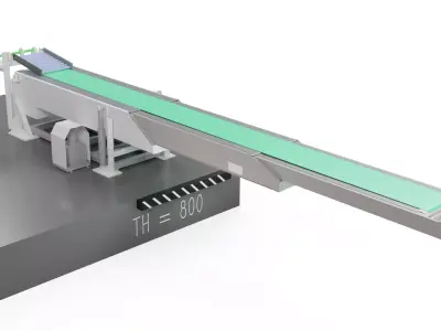 3D design of telescopic retracting loading conveyor 3D model