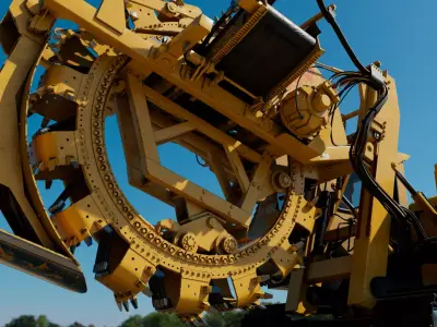 Wheel Trencher Low-poly 3D model