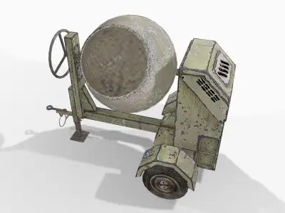 Cement Mixer Low-poly 3D model
