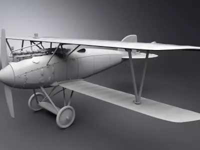Albatros D WW1 Biplane scale model  3D print model