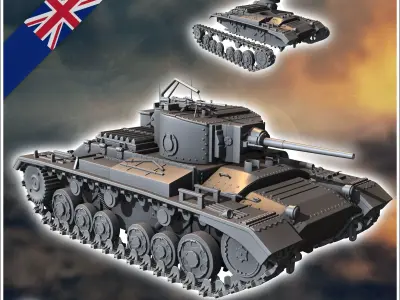 Valentine Mark Mk III infantry tank - UK United WW2 Kingdom Brit 3D print model