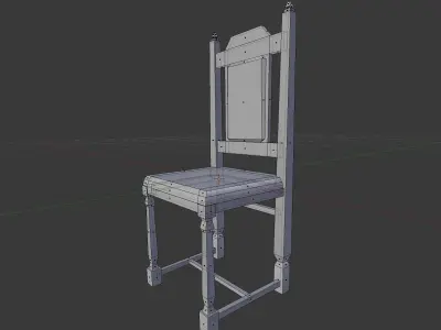 Antique Chair low-poly game ready 3D model