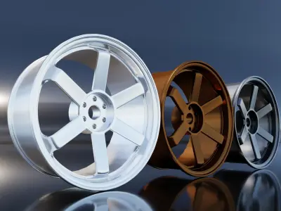 3D model of modern rim car wheel 3D model