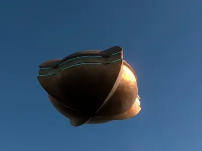 Gold UFO Free 3D model