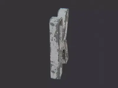 Cyrillic K Stone Sign Low-poly 3D model