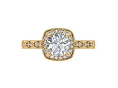  Solitaire Engagement Art Deco Ring 3D print model purchase