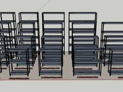 perforated V iron shelf 3D model