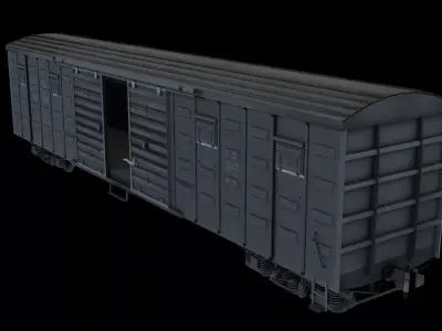 China Railway P70 Boxcar Covered Railway Freight Wagon 3D model