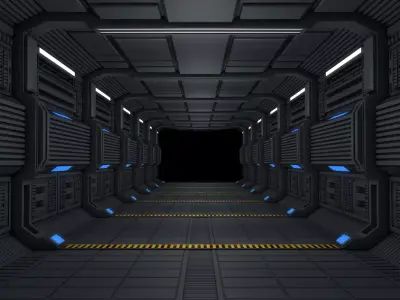 Sci Fi Corridor Free 3D model buy
