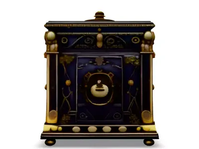 Ornate Antique Safe 3D Model Low-poly 3D model