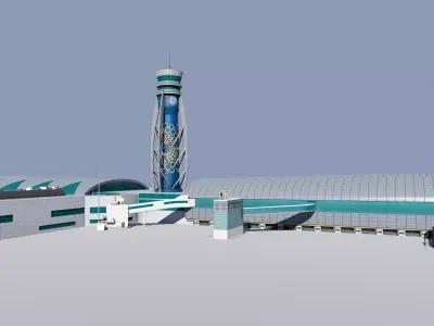 Dubai international airport terminal 3 Low-poly 3D model