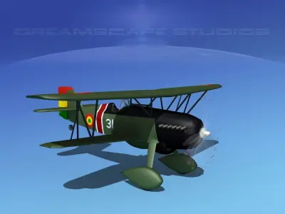 Curtiss P-6E Hawk V10 3D model