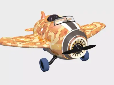 Cartoon Plane 3D model get