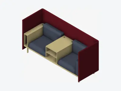 Sofa - Contemporary - Flame - Central Shelf - Armrest Shelf Low-poly 3D model purchase