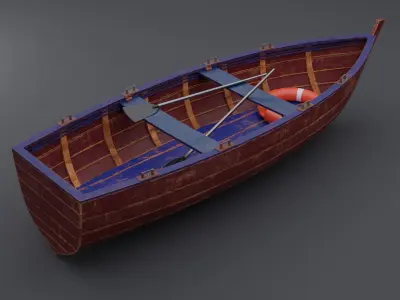 Wooden boat Free low-poly 3D model purchase