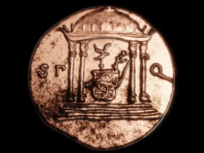 ancient rome coin-victory over Parthia 3D print model