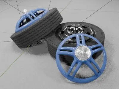 vehicle tires and rims  3D model