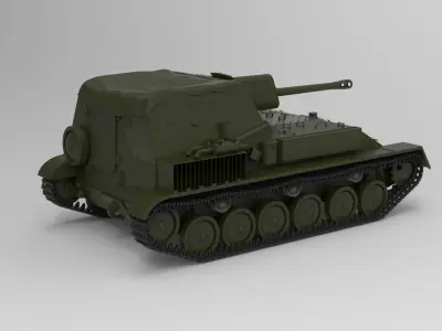 SU-76 tank 3D model