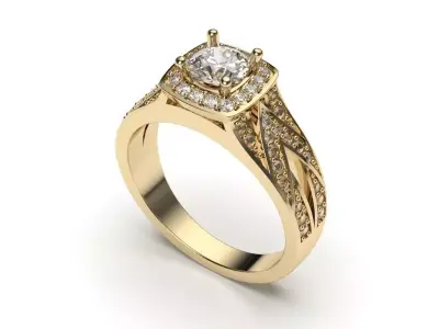 solitaire with ring sizes  8 part S102 3D print model