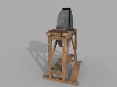 Grindstone PBR stone grinding wheel Low-poly 3D model