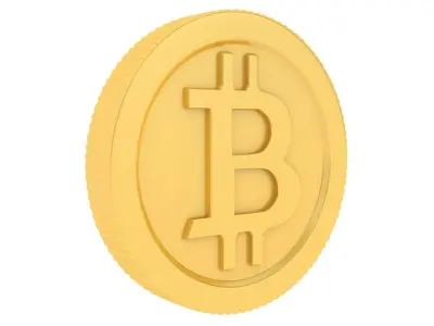 Bitcoin gold coin 3D model