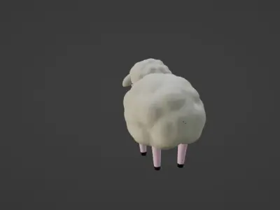 Cute Sheep Low-poly 3D model