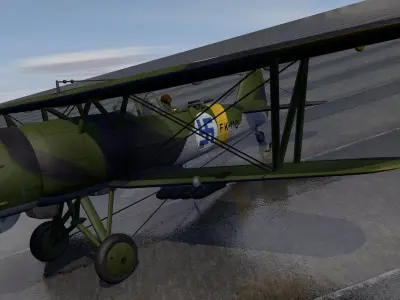 Fokker CX -  Finnish 3D model