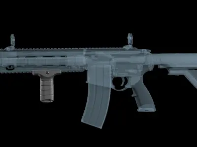 Stark SE-3 short vertical forward grip Low-poly 3D model