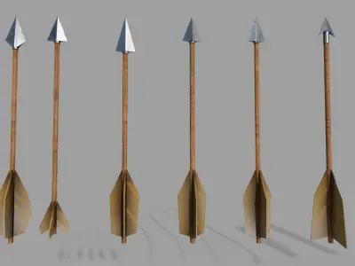 Medieval Low Poly Archery Gear Low-poly 3D model