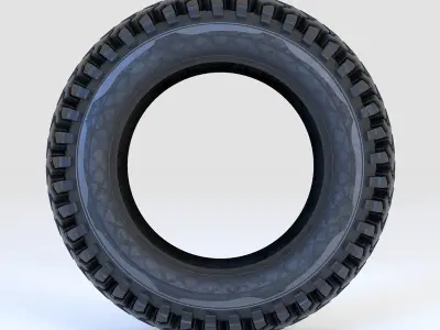 Offroad Tire Wheel Design  Low-poly 3D model