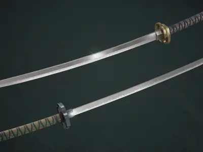 Katana Pack Low-poly 3D model
