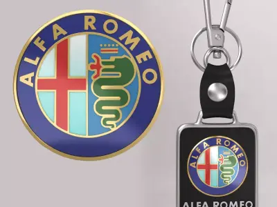 Alfaromeo car logo keychain 3d model  3D model