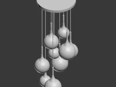 Hanging lamp Restoration Hardware Whitney Chandelier  3D model