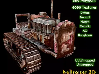 Industrial Heavy Vehicle - PBR - Textured Low-poly 3D model