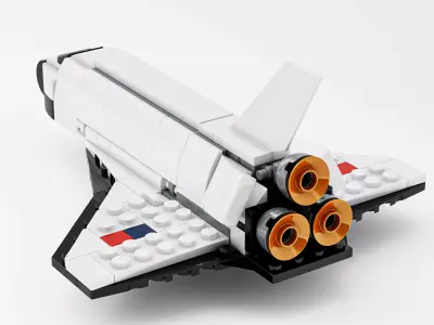 Modular Space Shuttle Toy Low Poly 3D Model Low-poly 3D model