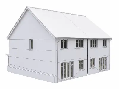 Neighborhood Houses P07 Low-poly 3D model