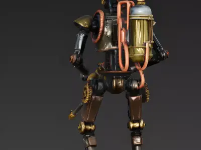Steampunk Marksman 3D Model Low-poly 3D model