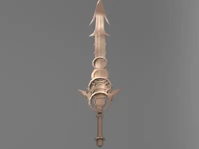 Monster slayer sword claymore stylised 4 Low-poly 3D model