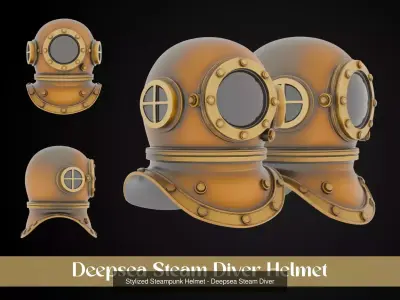 Stylized Steampunk Helmet Pack