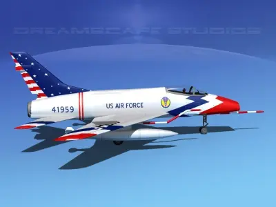 North American F-100E Skyblazers 3D model