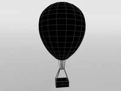 Hot Air Balloon v1 012 Low-poly 3D model